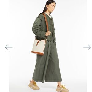 Weekend Max Mara RESIN-COATED CANVAS BUCKET BAG. Brand new